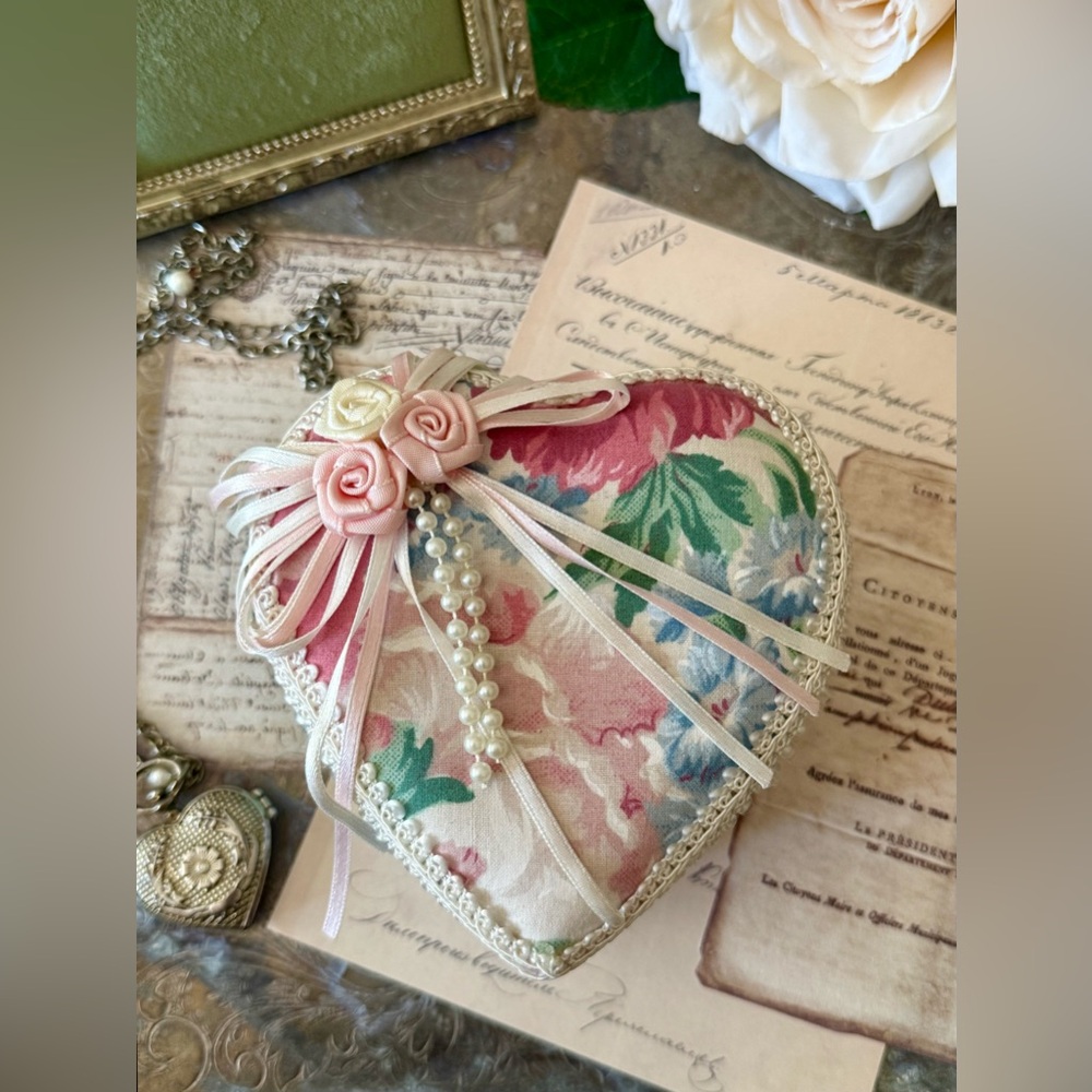 Heart Shaped Fabric Jewelry Box